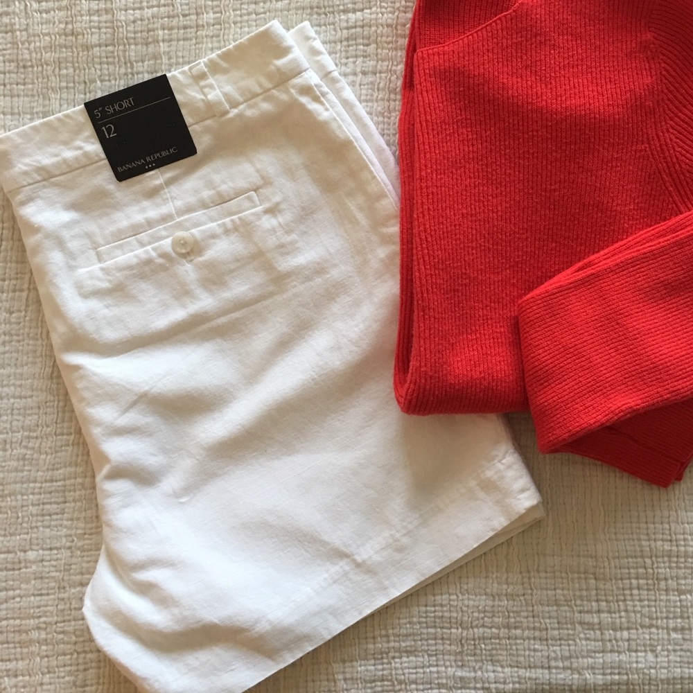 Banana Republic White Linen Short